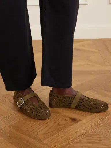 Alaïa Laser-cut Suede Ballet Flats | Thumbnail 2 Alaïa Laser-cut Suede Ballet Flats | Thumbnail 2