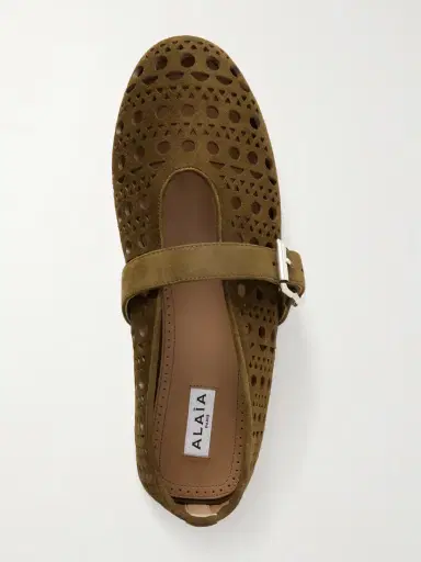 Alaïa Laser-cut Suede Ballet Flats | Thumbnail 6 Alaïa Laser-cut Suede Ballet Flats | Thumbnail 6