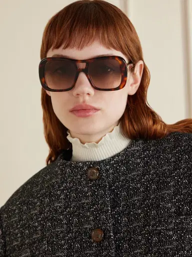 CELINE Eyewear Aviator-style Tortoiseshell Acetate Sunglasses | Thumbnail 2 CELINE Eyewear Aviator-style Tortoiseshell Acetate Sunglasses | Thumbnail 2