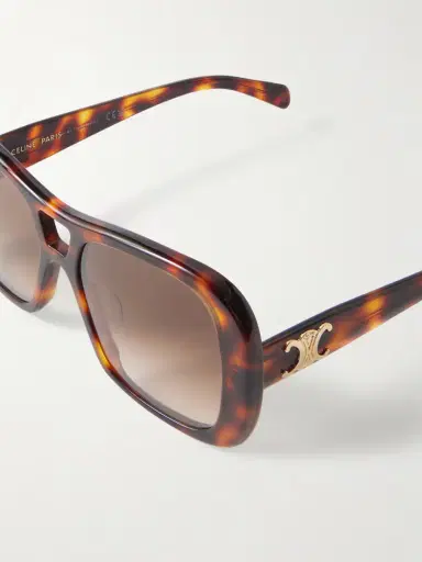CELINE Eyewear Aviator-style Tortoiseshell Acetate Sunglasses | Thumbnail 4 CELINE Eyewear Aviator-style Tortoiseshell Acetate Sunglasses | Thumbnail 4