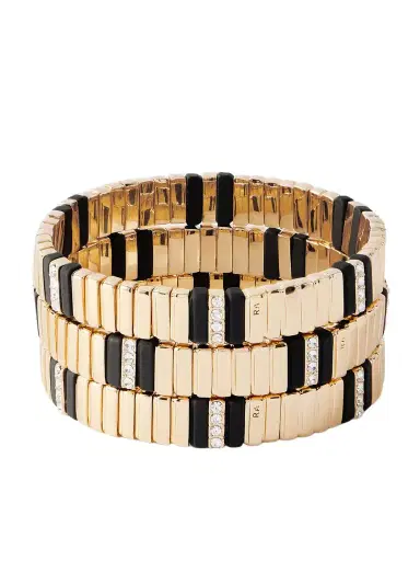 Roxanne Assoulin The Touch Of Midnight Set Of Three Gold-tone Cubic Zirconia Bracelets | Thumbnail 1 Roxanne Assoulin The Touch Of Midnight Set Of Three Gold-tone Cubic Zirconia Bracelets | Thumbnail 1