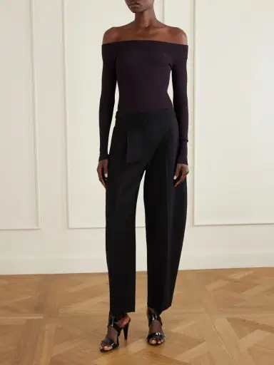 Alaïa Pleated Wool-blend Gabardine Tapered Pants | Thumbnail 2 Alaïa Pleated Wool-blend Gabardine Tapered Pants | Thumbnail 2