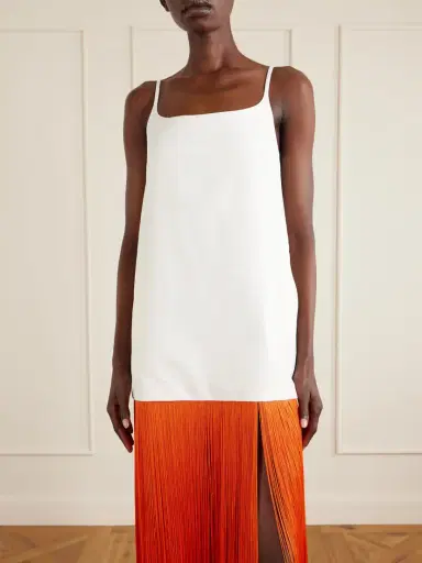 Alaïa Nuisette Fringed Cotton-poplin Midi Dress | Thumbnail 4 Alaïa Nuisette Fringed Cotton-poplin Midi Dress | Thumbnail 4