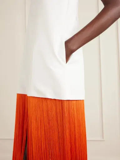 Alaïa Nuisette Fringed Cotton-poplin Midi Dress | Thumbnail 5 Alaïa Nuisette Fringed Cotton-poplin Midi Dress | Thumbnail 5