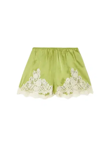 DÔEN Iona Lace-trimmed Silk-satin Shorts | Thumbnail 1 DÔEN Iona Lace-trimmed Silk-satin Shorts | Thumbnail 1