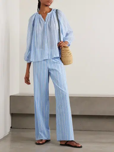 DÔEN Jonie Striped Organic Cotton-voile Blouse | Thumbnail 2 DÔEN Jonie Striped Organic Cotton-voile Blouse | Thumbnail 2