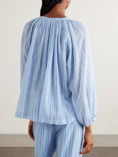 DÔEN Jonie Striped Organic Cotton-voile Blouse | Thumbnail 3 DÔEN Jonie Striped Organic Cotton-voile Blouse | Thumbnail 3