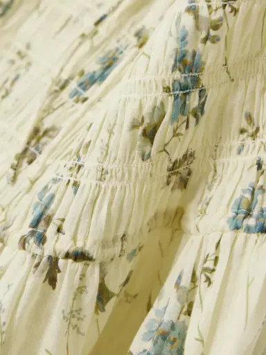 DÔEN Ashlynn Tie-detailed Shirred Floral-print Organic Cotton-voile Midi Dress | Thumbnail 4 DÔEN Ashlynn Tie-detailed Shirred Floral-print Organic Cotton-voile Midi Dress | Thumbnail 4