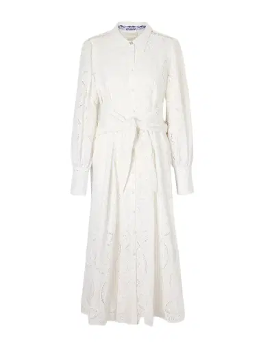 Camilla Tie-detailed Broderie Anglaise Cotton Midi Shirt Dress | Thumbnail 1 Camilla Tie-detailed Broderie Anglaise Cotton Midi Shirt Dress | Thumbnail 1