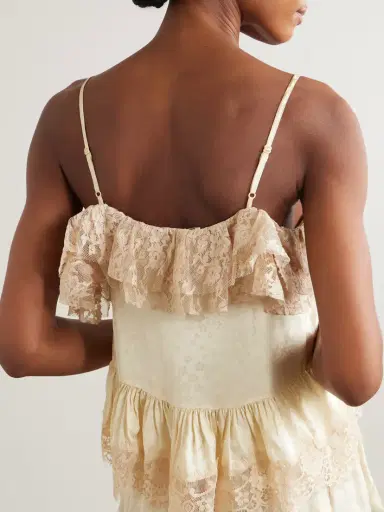 Sea Ethel Ruffled Lace And Satin-jacquard Camisole | Thumbnail 3 Sea Ethel Ruffled Lace And Satin-jacquard Camisole | Thumbnail 3