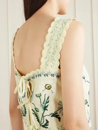 Sea Audra Scalloped Embroidered Cotton And Linen-blend Top | Thumbnail 4 Sea Audra Scalloped Embroidered Cotton And Linen-blend Top | Thumbnail 4