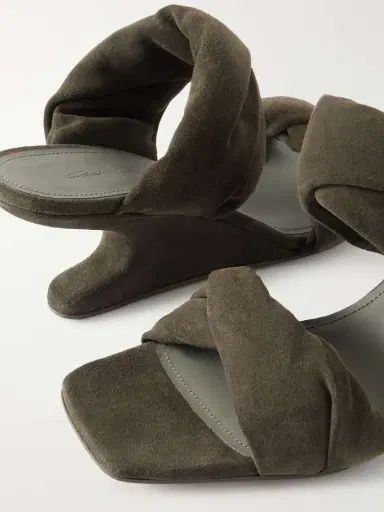 Rick Owens Twisted Cantilever Suede Wedge Mules | Thumbnail 5 Rick Owens Twisted Cantilever Suede Wedge Mules | Thumbnail 5