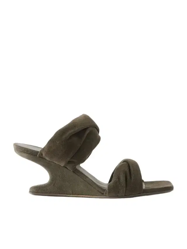 Twisted Cantilever Suede Wedge Mules Twisted Cantilever Suede Wedge Mules