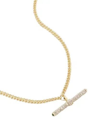 Lucy Delius Baby T-bar 14-karat Gold Diamond Necklace | Thumbnail 1 Lucy Delius Baby T-bar 14-karat Gold Diamond Necklace | Thumbnail 1