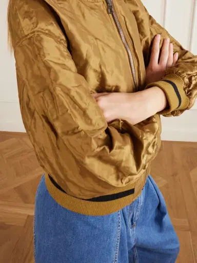 Loewe Anagram Crinkled Satin-twill Bomber Jacket | Thumbnail 4 Loewe Anagram Crinkled Satin-twill Bomber Jacket | Thumbnail 4