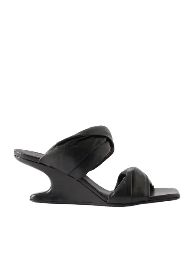 Twisted Cantilever Suede Wedge Mules Twisted Cantilever Suede Wedge Mules