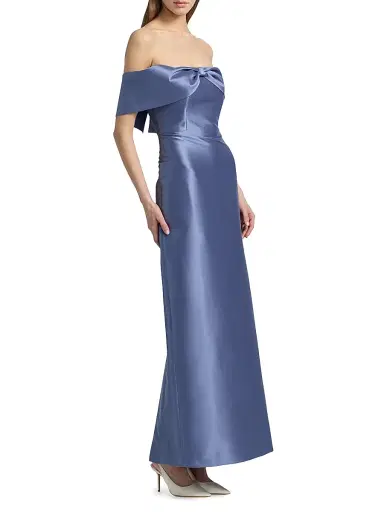 SACHIN & BABI Women's Michelle Bow Satin Gown - Twilight - Size 14 | Thumbnail 4 SACHIN & BABI Women's Michelle Bow Satin Gown - Twilight - Size 14 | Thumbnail 4