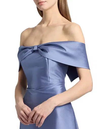 SACHIN & BABI Women's Michelle Bow Satin Gown - Twilight - Size 14 | Thumbnail 6 SACHIN & BABI Women's Michelle Bow Satin Gown - Twilight - Size 14 | Thumbnail 6