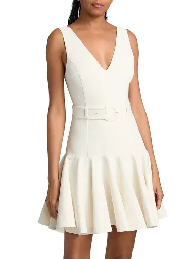 Cinq à Sept Women's Maeva Belted Drop-Waist Minidress | Thumbnail 3 Cinq à Sept Women's Maeva Belted Drop-Waist Minidress | Thumbnail 3