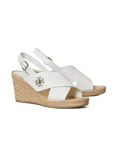 Tory Burch Women's 85MM Turn-Lock Espadrille Wedge Sandals - Bianco Laredo - Size 9.5 | Thumbnail 2 Tory Burch Women's 85MM Turn-Lock Espadrille Wedge Sandals - Bianco Laredo - Size 9.5 | Thumbnail 2