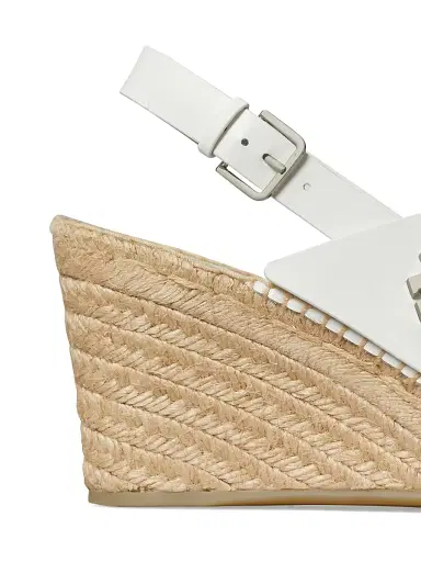 Tory Burch Women's 85MM Turn-Lock Espadrille Wedge Sandals - Bianco Laredo - Size 9.5 | Thumbnail 4 Tory Burch Women's 85MM Turn-Lock Espadrille Wedge Sandals - Bianco Laredo - Size 9.5 | Thumbnail 4