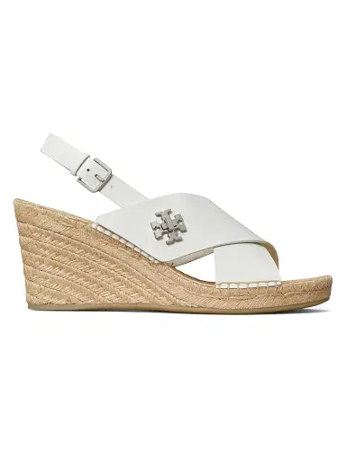 Tory Burch Women's 85MM Turn-Lock Espadrille Wedge Sandals - Bianco Laredo - Size 9.5 | Thumbnail 1 Tory Burch Women's 85MM Turn-Lock Espadrille Wedge Sandals - Bianco Laredo - Size 9.5 | Thumbnail 1