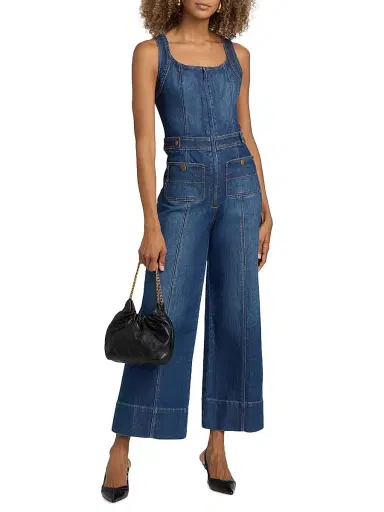 Ramy Brook Women's Janet Denim Wide-Leg Jumpsuit | Thumbnail 3 Ramy Brook Women's Janet Denim Wide-Leg Jumpsuit | Thumbnail 3