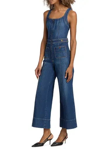 Ramy Brook Women's Janet Denim Wide-Leg Jumpsuit | Thumbnail 4 Ramy Brook Women's Janet Denim Wide-Leg Jumpsuit | Thumbnail 4