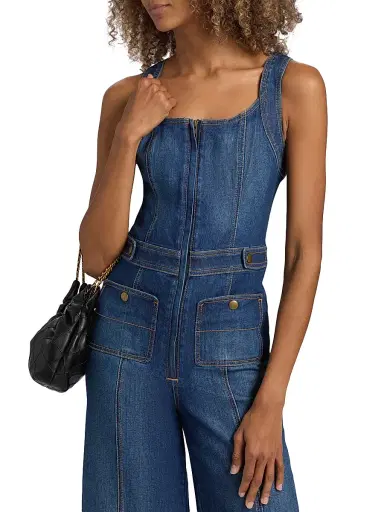 Ramy Brook Women's Janet Denim Wide-Leg Jumpsuit | Thumbnail 6 Ramy Brook Women's Janet Denim Wide-Leg Jumpsuit | Thumbnail 6