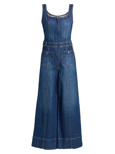 Ramy Brook Women's Janet Denim Wide-Leg Jumpsuit | Thumbnail 1 Ramy Brook Women's Janet Denim Wide-Leg Jumpsuit | Thumbnail 1