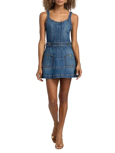Ramy Brook Women's Karla Cotton Denim Minidress - Medium Wash | Thumbnail 2 Ramy Brook Women's Karla Cotton Denim Minidress - Medium Wash | Thumbnail 2