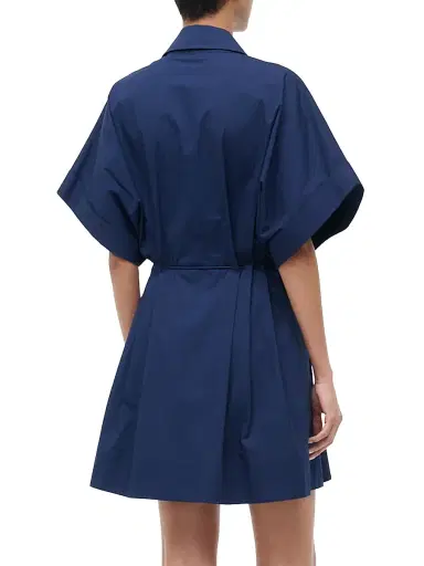 Staud Women's Cori Zip Mini-Shirtdress - Navy - Size XL | Thumbnail 4 Staud Women's Cori Zip Mini-Shirtdress - Navy - Size XL | Thumbnail 4