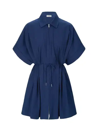 Staud Women's Cori Zip Mini-Shirtdress - Navy - Size XL | Thumbnail 1 Staud Women's Cori Zip Mini-Shirtdress - Navy - Size XL | Thumbnail 1