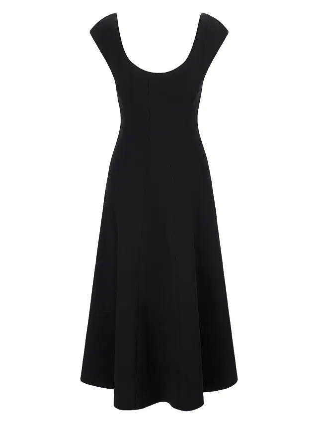 Women's Charlotte Stretch Jersey A-Line Midi-Dress - Black Women's Charlotte Stretch Jersey A-Line Midi-Dress - Black