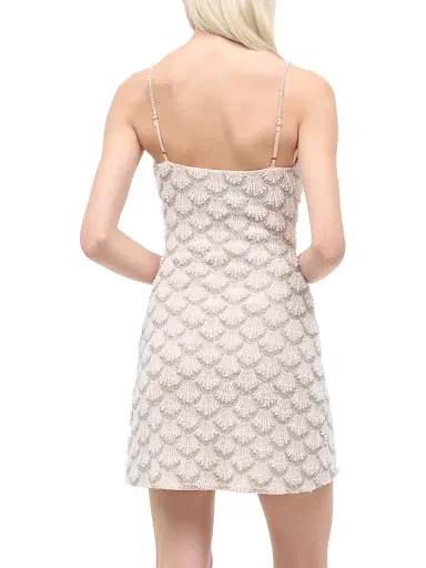 Staud Women's Las Palmas Beaded Minidress - Pearl - Size Large | Thumbnail 4 Staud Women's Las Palmas Beaded Minidress - Pearl - Size Large | Thumbnail 4