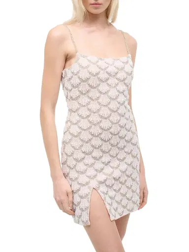 Staud Women's Las Palmas Beaded Minidress - Pearl - Size Large | Thumbnail 5 Staud Women's Las Palmas Beaded Minidress - Pearl - Size Large | Thumbnail 5