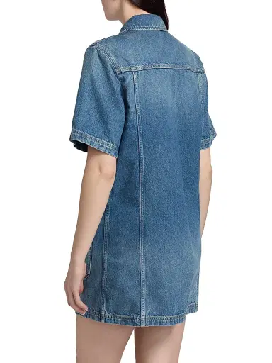 Ulla Johnson Women's Painters Denim Mini-Shirtdress - Danube - Size XL | Thumbnail 5 Ulla Johnson Women's Painters Denim Mini-Shirtdress - Danube - Size XL | Thumbnail 5