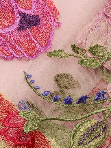 Naeem Khan Women's Floral-Embroidered Gown - Pink And Multi - Size 2 | Thumbnail 7 Naeem Khan Women's Floral-Embroidered Gown - Pink And Multi - Size 2 | Thumbnail 7