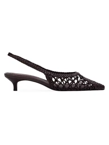 Black Suede Studio Women's Maggie 3MM Pumps - Black Coffee Leather | Thumbnail 1 Black Suede Studio Women's Maggie 3MM Pumps - Black Coffee Leather | Thumbnail 1