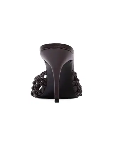 Black Suede Studio Women's Peach 80MM Mules - Black Coffee Leather - Size 12 | Thumbnail 4 Black Suede Studio Women's Peach 80MM Mules - Black Coffee Leather - Size 12 | Thumbnail 4