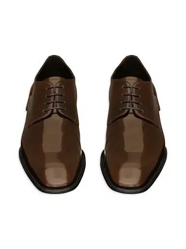 Saint Laurent Men's Stanton Derbies in Glazed Leather - Vintage Brown - Size 12 | Thumbnail 3 Saint Laurent Men's Stanton Derbies in Glazed Leather - Vintage Brown - Size 12 | Thumbnail 3