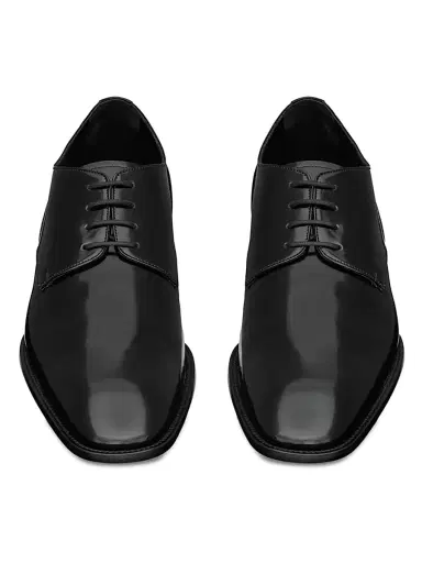 Saint Laurent Men's Stanton Derbies in Glazed Leather - Nero - Size 13 | Thumbnail 3 Saint Laurent Men's Stanton Derbies in Glazed Leather - Nero - Size 13 | Thumbnail 3