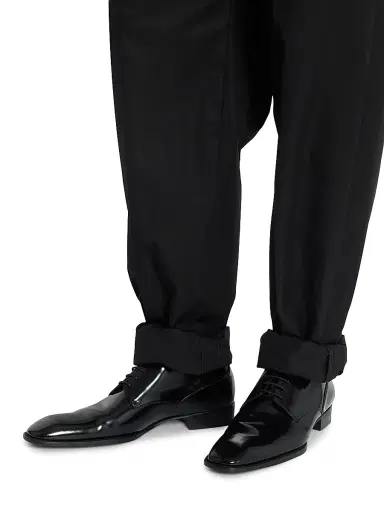 Saint Laurent Men's Stanton Derbies in Glazed Leather - Nero - Size 13 | Thumbnail 4 Saint Laurent Men's Stanton Derbies in Glazed Leather - Nero - Size 13 | Thumbnail 4