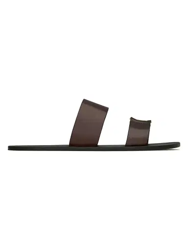 Saint Laurent Men's Babylone Slides in Smooth Leather - Ultra Dark Brown - Size 8.5 | Thumbnail 1 Saint Laurent Men's Babylone Slides in Smooth Leather - Ultra Dark Brown - Size 8.5 | Thumbnail 1