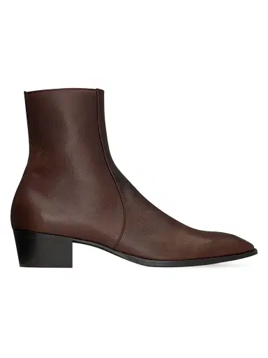 Saint Laurent Men's Stanton Boots in Grained Leather - Paris Brown - Size 9 | Thumbnail 1 Saint Laurent Men's Stanton Boots in Grained Leather - Paris Brown - Size 9 | Thumbnail 1