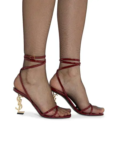 Saint Laurent Women's Opyum Sandals in Patent Leather - Dark Barolo | Thumbnail 3 Saint Laurent Women's Opyum Sandals in Patent Leather - Dark Barolo | Thumbnail 3