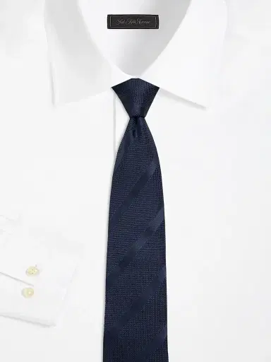 Canali Men's Tonal Striped Silk Tie - Navy | Thumbnail 2 Canali Men's Tonal Striped Silk Tie - Navy | Thumbnail 2