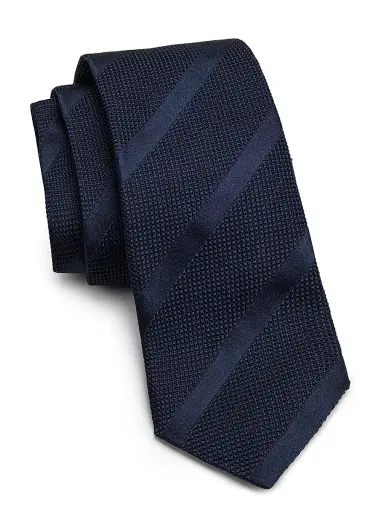 Canali Men's Tonal Striped Silk Tie - Navy | Thumbnail 1 Canali Men's Tonal Striped Silk Tie - Navy | Thumbnail 1