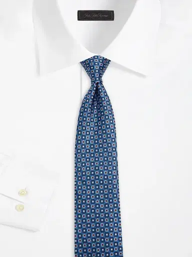 Canali Men's Medallion Silk Tie - Blue | Thumbnail 2 Canali Men's Medallion Silk Tie - Blue | Thumbnail 2