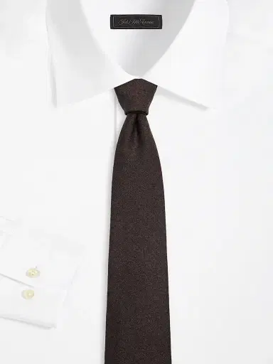 Canali Men's Impeccable Silk Tie - Dark Brown | Thumbnail 2 Canali Men's Impeccable Silk Tie - Dark Brown | Thumbnail 2